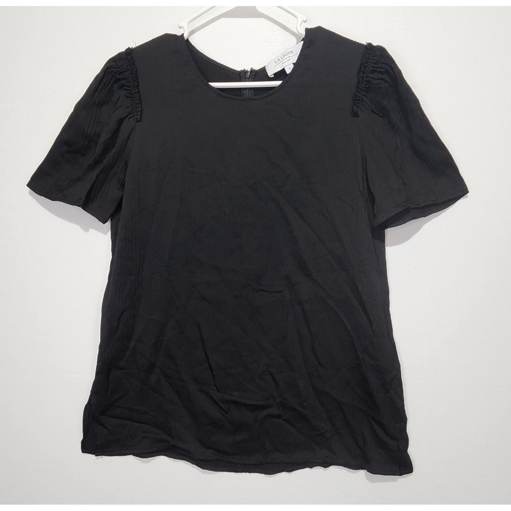 La Ligne Women's Classy Elegant‎ Short Sleeve Blouse Black Size S